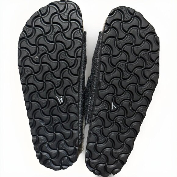 Birkenstock Arizona Happy Lamb Grey Wool Felt Lined Slide Sandal Size 36 US 5 - Picture 2 of 4